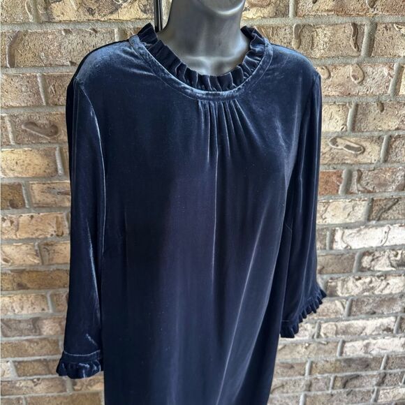 Boden Adora Velvet Shift Dress Navy Blue Size 14 - Picture 12 of 12